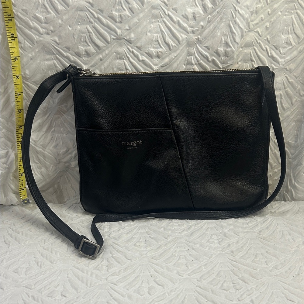 Margot New York Black Leather Crossbody / Shoulder Bag